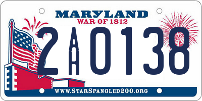 MD license plate 2AH0138