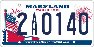 MD license plate 2AH0140