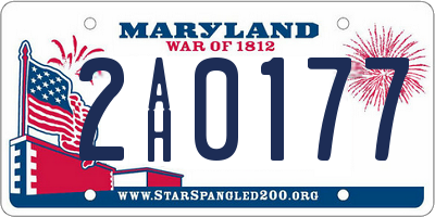 MD license plate 2AH0177