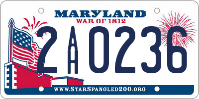 MD license plate 2AH0236