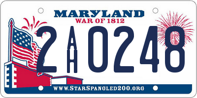 MD license plate 2AH0248