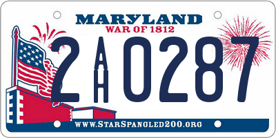 MD license plate 2AH0287