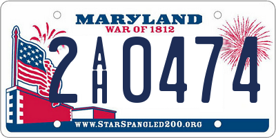 MD license plate 2AH0474