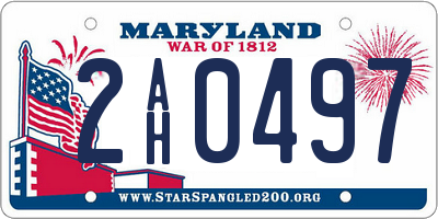 MD license plate 2AH0497