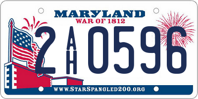 MD license plate 2AH0596