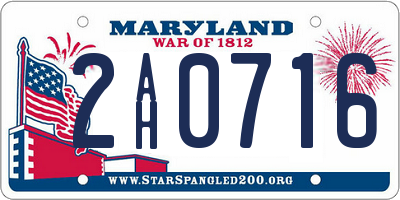MD license plate 2AH0716