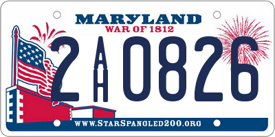MD license plate 2AH0826