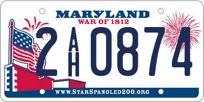 MD license plate 2AH0874