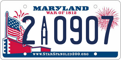 MD license plate 2AH0907