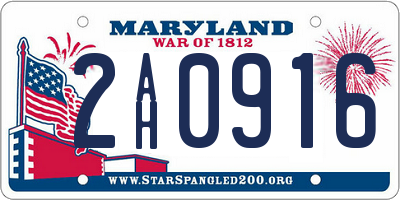 MD license plate 2AH0916