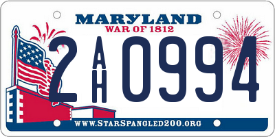 MD license plate 2AH0994
