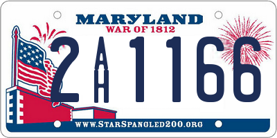 MD license plate 2AH1166