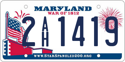 MD license plate 2AH1419