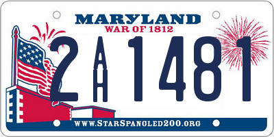 MD license plate 2AH1481