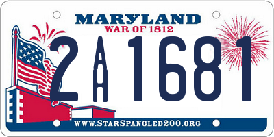 MD license plate 2AH1681