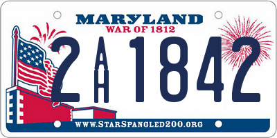 MD license plate 2AH1842