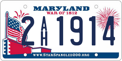MD license plate 2AH1914