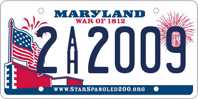 MD license plate 2AH2009