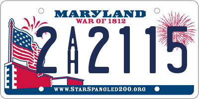 MD license plate 2AH2115