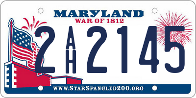 MD license plate 2AH2145
