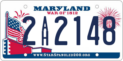 MD license plate 2AH2148