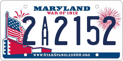 MD license plate 2AH2152