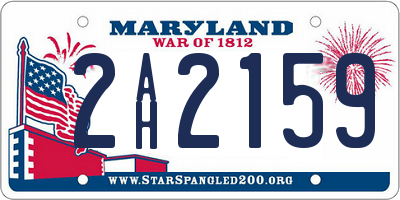 MD license plate 2AH2159