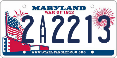 MD license plate 2AH2213