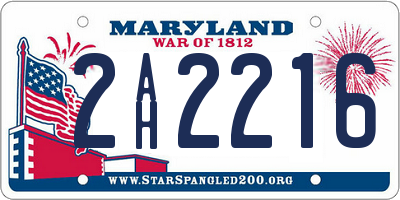 MD license plate 2AH2216