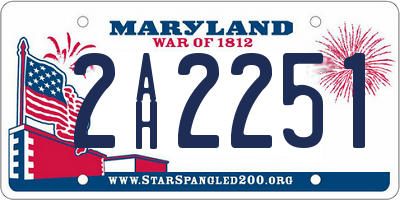 MD license plate 2AH2251