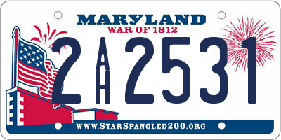 MD license plate 2AH2531