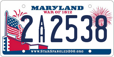MD license plate 2AH2538