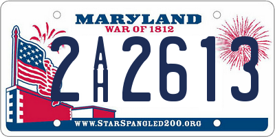 MD license plate 2AH2613