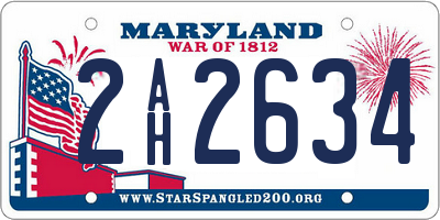 MD license plate 2AH2634