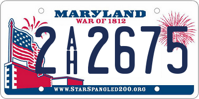 MD license plate 2AH2675