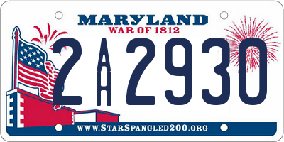 MD license plate 2AH2930