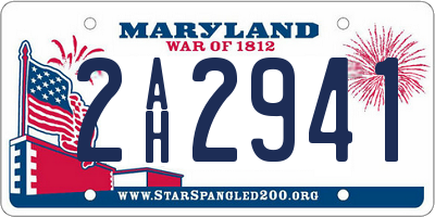 MD license plate 2AH2941