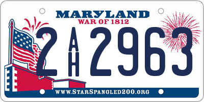 MD license plate 2AH2963