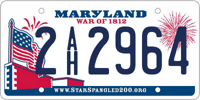 MD license plate 2AH2964