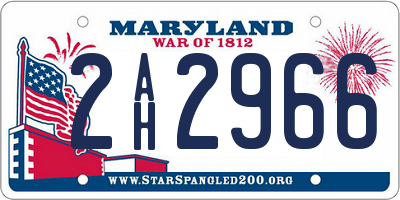 MD license plate 2AH2966