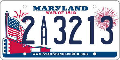 MD license plate 2AH3213