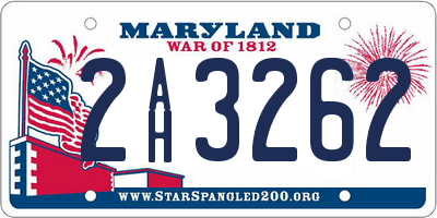 MD license plate 2AH3262