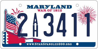 MD license plate 2AH3411