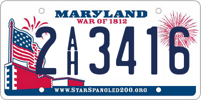 MD license plate 2AH3416