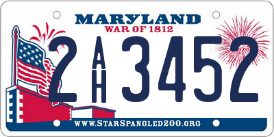 MD license plate 2AH3452