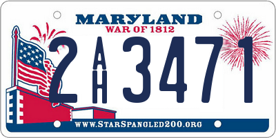 MD license plate 2AH3471