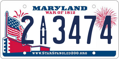 MD license plate 2AH3474