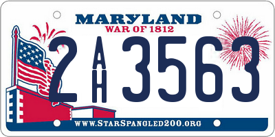 MD license plate 2AH3563