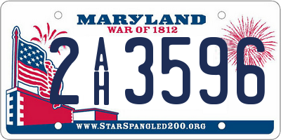 MD license plate 2AH3596