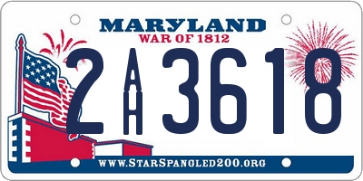 MD license plate 2AH3618